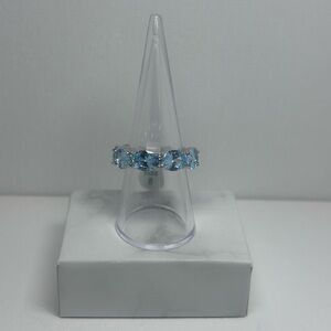 bp  Aquamarine Cubic Zirconia and Rhodium Plating Gemstone Ring